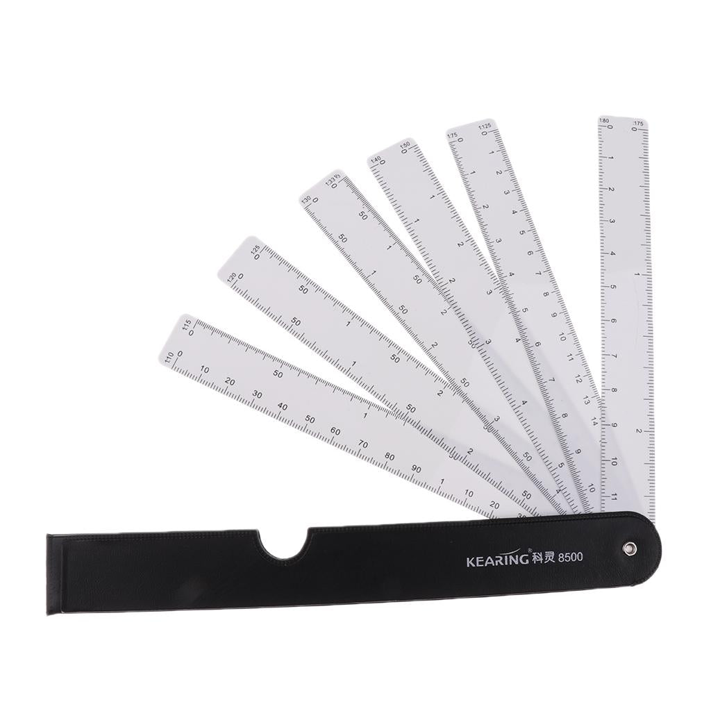 Flat Reduction Scale Ruler ⚡️Buy Maxbell Maxbell Fan Reduction Scale Ruler with 6 Blades for ...