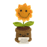 Maxbell Encouragement Crochet Sunflowers with Positive Card for Friend Coworker Gift