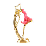 Maxbell Ballet Dancing Girl Statue Desktop Dancer Sculpture for Kitchen Indoor Shelf Pink S