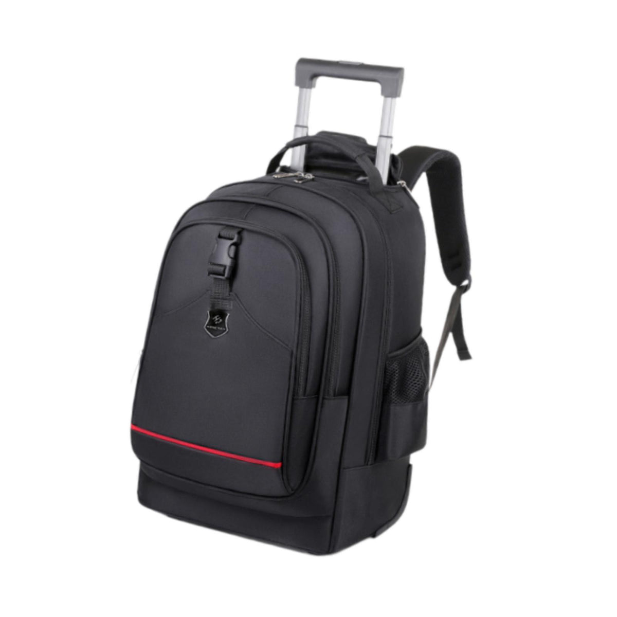 Maxbell Rolling Backpack Hidden Shoulder Strap Trolley Bag for Camping Travel Adults Black
