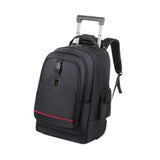 Maxbell Rolling Backpack Hidden Shoulder Strap Trolley Bag for Camping Travel Adults Black