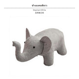 Maxbell Creative creature Ottoman for children Adults, Elephant Cartoon Footstool, Plush Shoe Changing Bench, Multi-Function Decorative Stool, sturdy Wood Frame & Linen Cover, Living Room Entryway Bedroom Elephant White