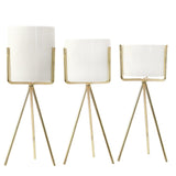 Nordic Style Ceramic Iron Art Vase Set for Home Office Decoration Gold Color