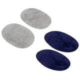 Maxbell 2 Pairs Sew-On Oval Elbow/Knee Patches Repair Sewing Applique Grey/Blue
