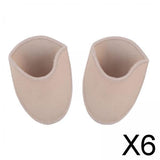 Maxbell 6x2Pieces Ballet Toe Pouches Cushion Toe Caps Soft Toe Covers Toe Protectors Long