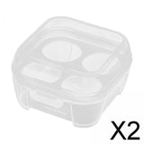Maxbell 2xEgg Storage Box Organizer Travel Egg Carrying Case Hiking Egg Container Case 4Gird10.5x10.5x6.5cm