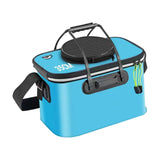 Maxbell Fishing Bucket Foldable Multifunction with Strap for Gardening Picnic Hiking Blue With Handle 35cmx24cmx22cm