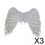 Maxbell 3xNon Woven Fabric Angel Wings Mardi Gras Halloween Cosplay Costume Props White
