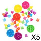 Maxbell 5xPack of 42 Pieces Trivial Pursuit Game Pieces Pie Wedges for Math Fractions