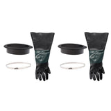 2 Piece Left Hand Gloves + 2 x Glove Holder & Clamp for Sand Blast Cabinet