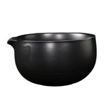 Maxbell Ceramic Matcha Bowl Decorative with Spout for Whisking Matcha Family Friends Black