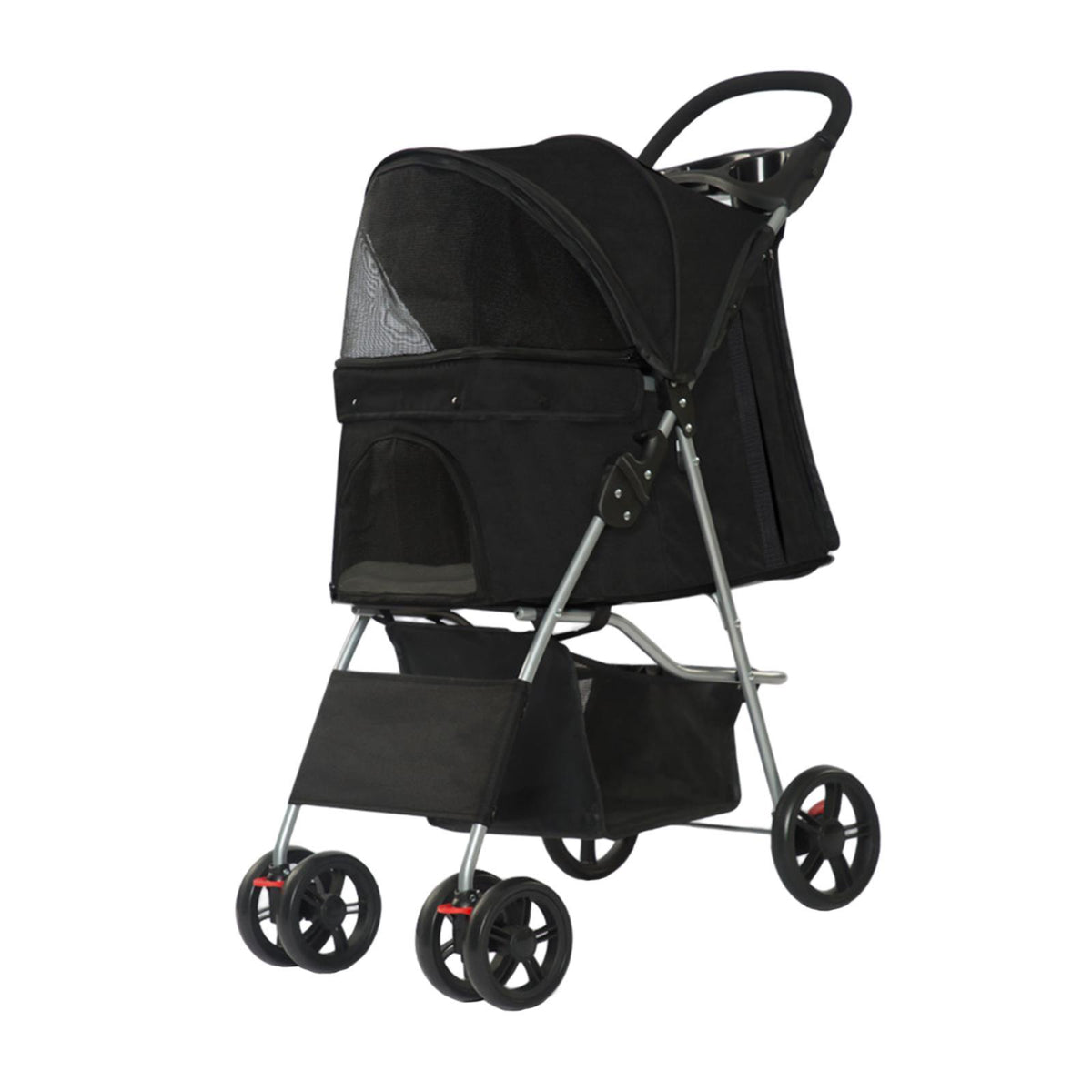 Maxbell Pet Stroller Mesh Window Pet Travel Cart for Dogs Small & Medium Pets Kitten Black
