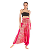Maxbell 2x Women's Floral Print Harem Pants Boho Yoga Pants Long Beach Pants