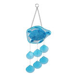 Maxbell Glass Sea Wind Chime Windbell Outdoor Housewarming Hanging Windchime Pendant Turtle 16x49cm