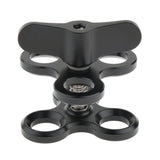 Triple Ball Clamp 3 Holes Underwater Arm Diving Bracket for Gopro Hero 3+/4/5/6 Black - Aladdin Shoppers