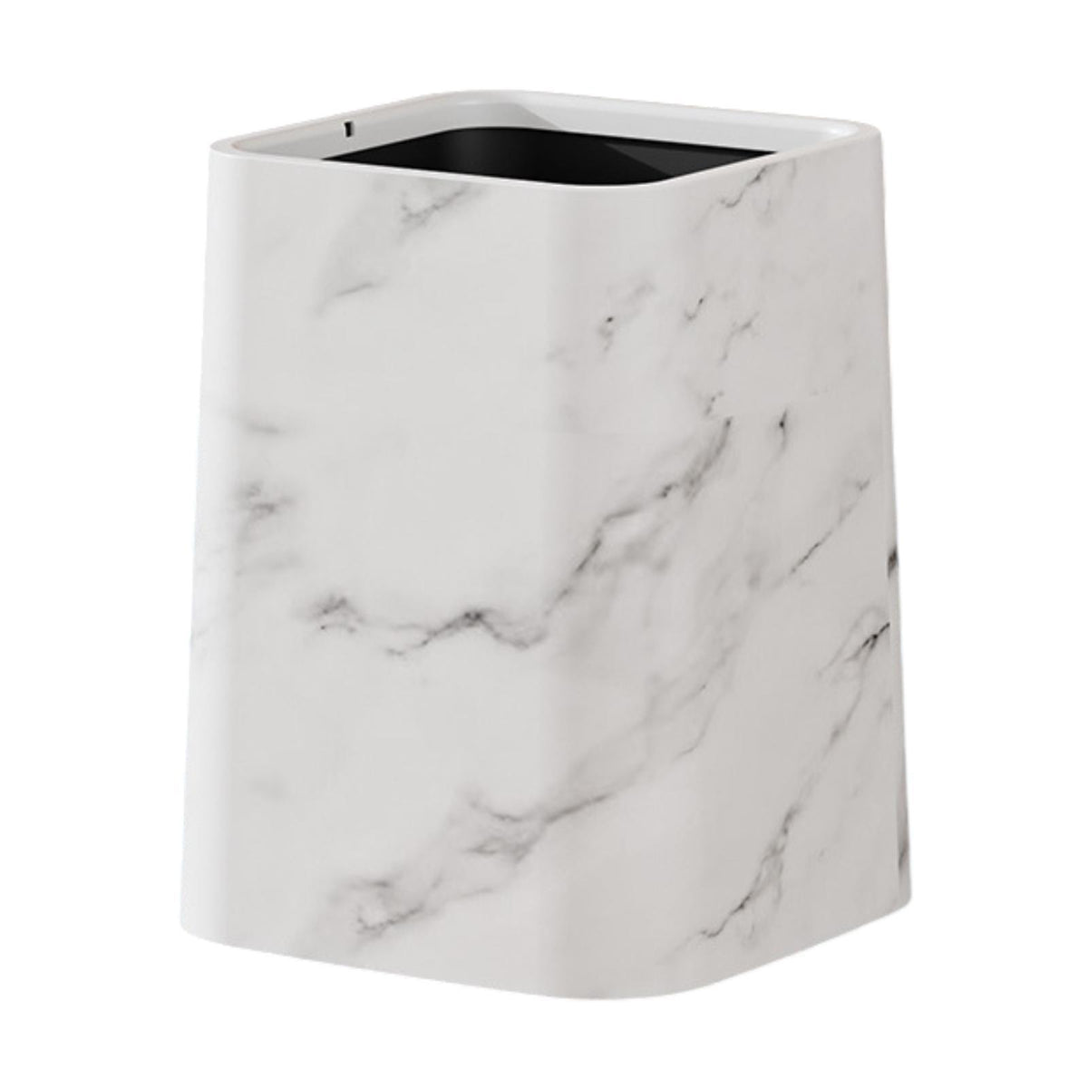 Maxbell Marble Waste Bin Reusable Paper Basket Trash Bin for Kitchen Bathroom Office White L