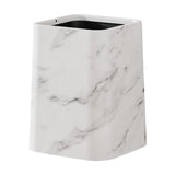Maxbell Marble Waste Bin Reusable Paper Basket Trash Bin for Kitchen Bathroom Office White L