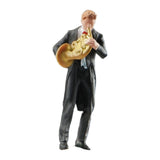 Maxbell 1:64 Scale Band Figurine Dioramas for Train Layout Micro Landscape DIY Scene French horn player