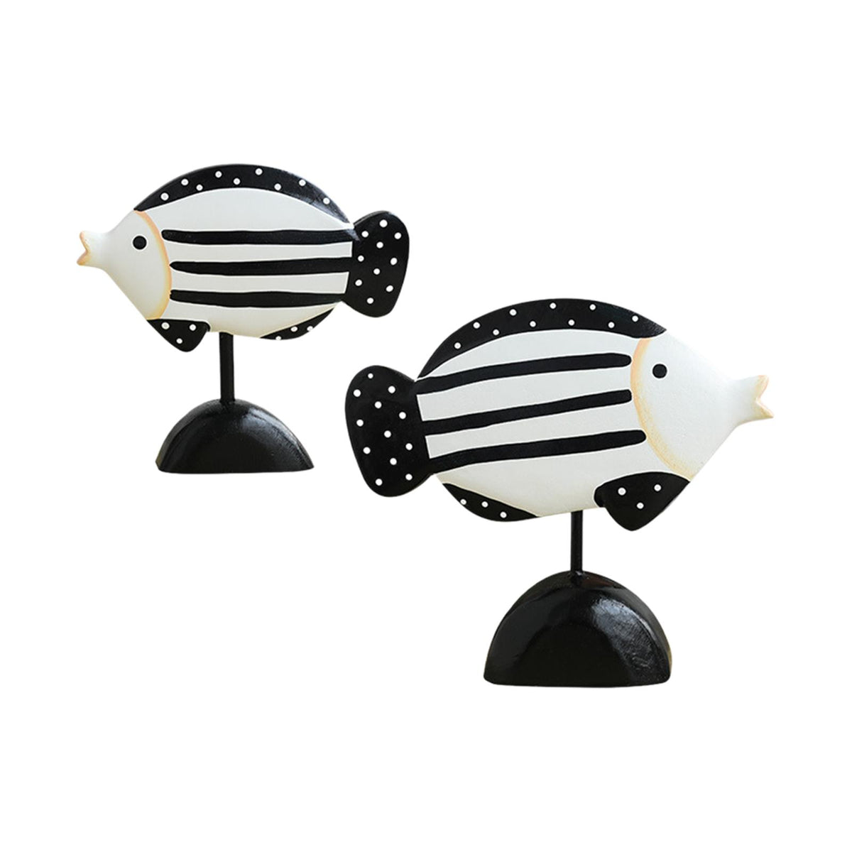Maxbell Maxbell 2Pcs Wooden Fish Statue Animal Home Decoration for Desktop TV Cabinet Office