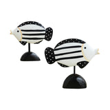Maxbell Maxbell 2Pcs Wooden Fish Statue Animal Home Decoration for Desktop TV Cabinet Office