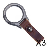 Maxbell 3xOutdoor Titanium Car Key Chain with Key Ring Hang Buckle Tool