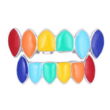 Maxbell 2 Sets Colorful Hip Hop Fang Teeth Grills Hollowen Clown Mouth Jewelry
