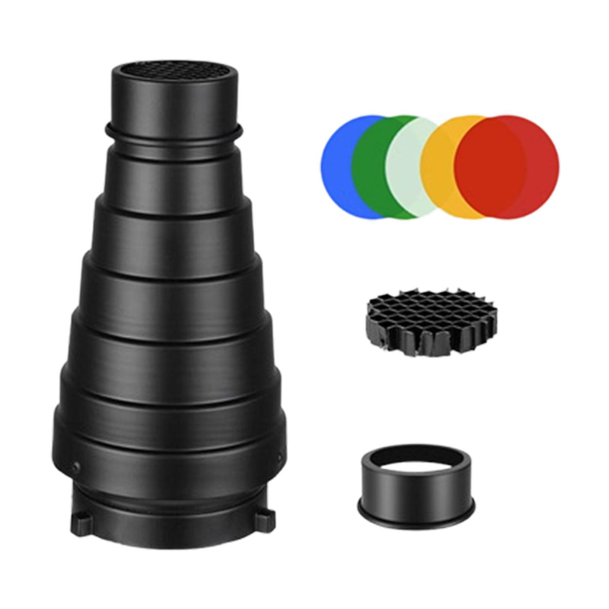 Maxbell Conical Optical Snoot Kit Easy to Install Portable Attachment Honeycomb Grid Style A