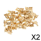 Maxbell 2x50 Pieces Brass Crimp Terminal Cable Locking Female Spade Connector 7.8mm
