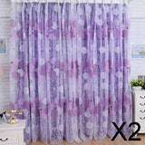 Maxbell 2x200x100cm Bird's Nest Pattern Tulle Door Window Divider Voile Curtain-Purple