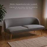 Maxbell Retro Sofa, Oil Wax Leather Single Seat, Metal Legs Single 65cm Gray corduroy