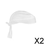 Maxbell 2xPolyester Anti-UV Wrap Tie Bandana Hat Pirate Scarf for Riding Cycling White