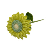 Maxbell Crochet Flower Vivid Bouquet for Party Supplies Graduation Table Centerpiece Yellow and Green