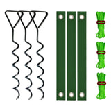Maxbell Tree Stake Kit Easy to Install Accessories for Canopies Camping Tents Garden Black Light Green