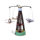 Maxbell 2x Vintage Wind Up Flying Airplane & Spacecraft Space Ship Carousel Tin Toys