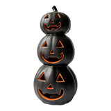Maxbell Halloween Pumpkin Lantern Light Three Layered Stack for Bar Living Room Gift Black