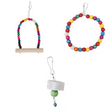 Maxbell Chew Toy Teeth Clean+2 Colorful Swings for Bird Parrot Parakeet Cockatiel Budgie