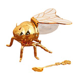 Maxbell Bee Shaped Honey Jar with Spoon Container for Festive Kitchen Condiments Oil White