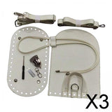 Maxbell 3xKnitting Bag Bottoms Nail Bottom Shaper Pad Flap Cover Sewing Bag Making Set White