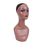 Maxbell Maxbell Bald Mannequin Head Portable Wig Holder for Necklaces Wig Beauty Accessories brown