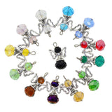 Maxbell 24 Pieces Tibetan Silver Angel  Wing Charms Glass Pendant Bead multi-colored