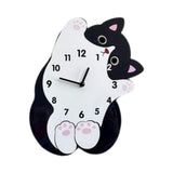 Maxbell Cartoon Cat Wall Clock Modern Cute Home Decoration for Dining Room Cafe Shop 30cmx25cm No Swing Tail