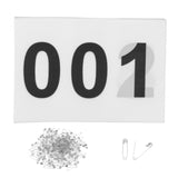 Maxbell 100Pcs Running Bibs 001-100 with Pins for Triathlon Sports Event Competition