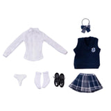 Maxbell 7Pcs 1/6 Scale Women Figure Doll Clothes for 12in Female Action Figures Accs Navy