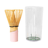 Maxbell Bamboo Matcha Whisk Mixing Brush Traditional Matcha Green Tea Powder Stirrer Pink Handle