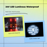 Light-emitting diode round 4 centimeter waterproof 24V, lorry carriage brake light Red other