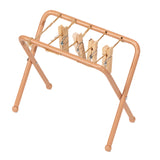 Maxbell Dollhouse Clothes Drying Rack Playset for Doll House Laundry Room Kids Gifts light brown
