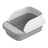 Cat Litter Box Toilet Portable Large Space Anti Splashing Semi Closed Tray Gray52cmx36cmx21.5cm - Aladdin Shoppers