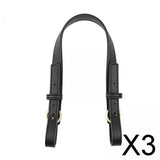 Maxbell 3xLeather Bag Strap DIY Detachable Adjustable Bag Handle Replacement 2cm Wide Black