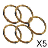 Maxbell 5x5x Imitation Bamboo Bag Handles Repair DIY for Straw Bag Handbag Macrame Bag Inner Diameter 13cm