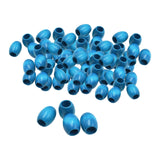 100Pcs Oval Wood Beads DIY Jewelry Making Garland Decoration with Large Hole Blue